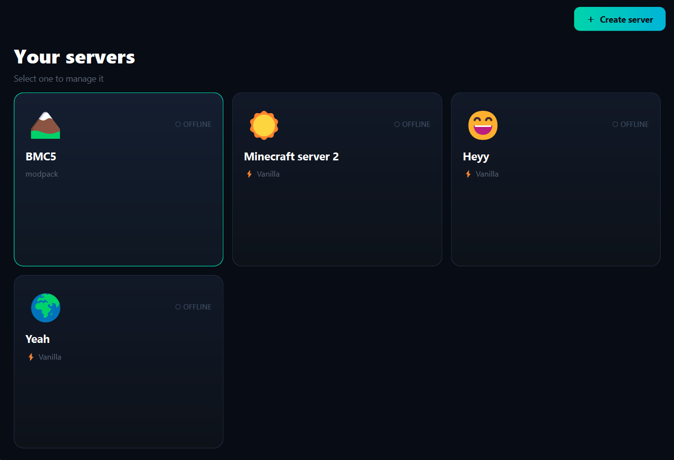 Create a server window